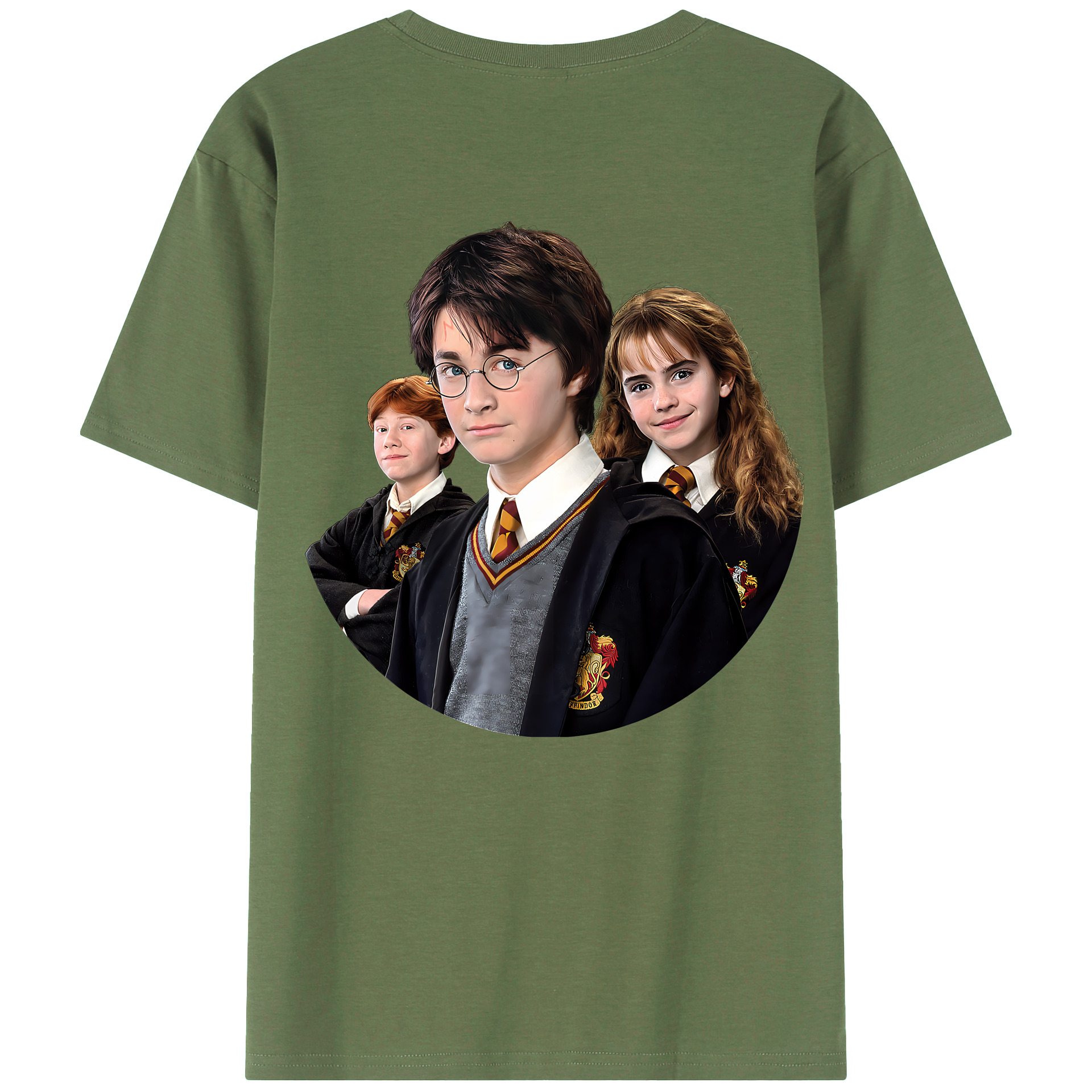 （画像用） Harry Potter ハリー・ポッターシリーズ 綿100％ メンズ半袖Tシャツ（バックプリント） 通気性